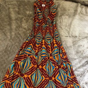 Vibrant floor length African print gown!